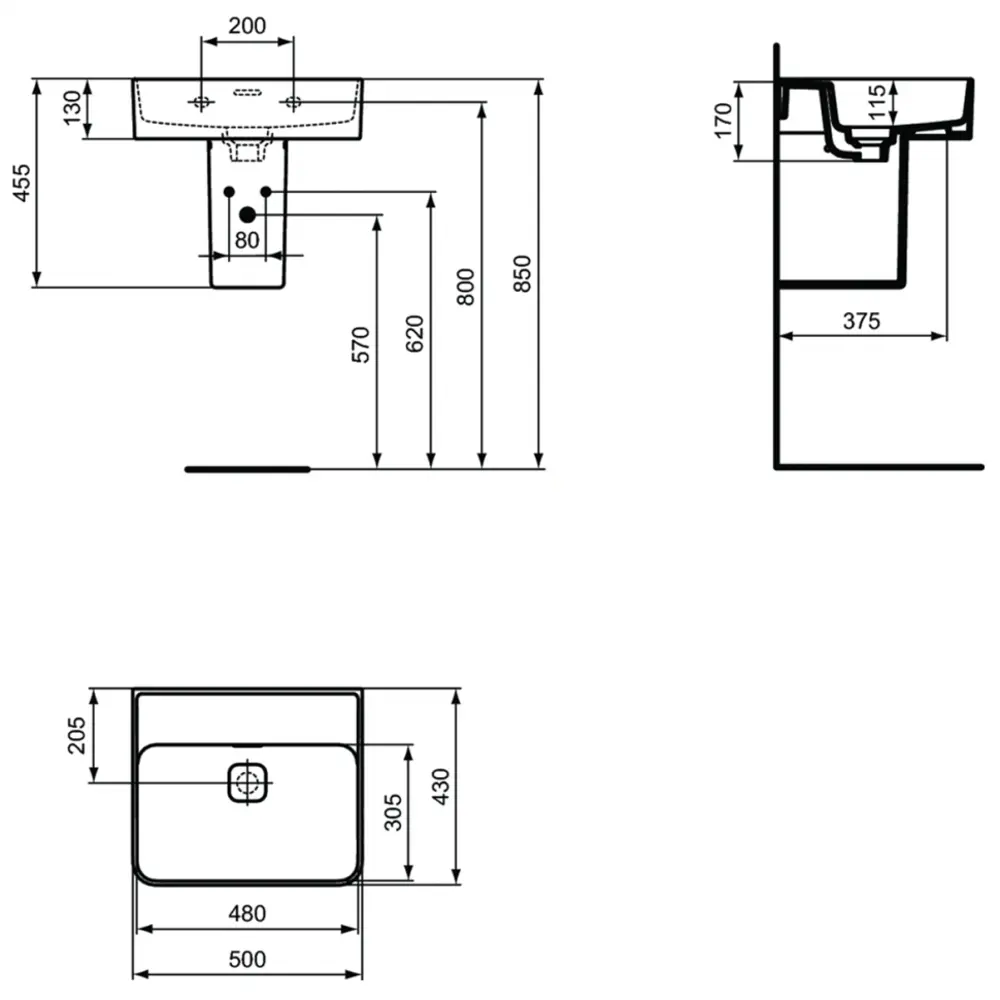 Фото 4 Раковина Ideal standard T363701 встраиваемая 50см Фото 4 Раковина Ideal standard T363701 встраиваемая 50см
