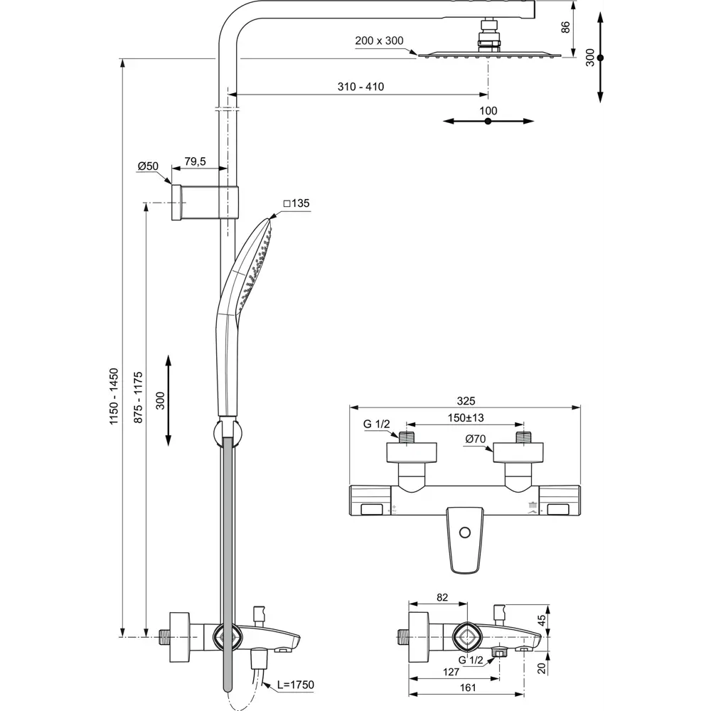 Фото 6 Душевая стойка Ideal standard Ceratherm A7591AA 4 режимная цвет хром Фото 6 Душевая стойка Ideal standard Ceratherm A7591AA 4 режимная цвет хром