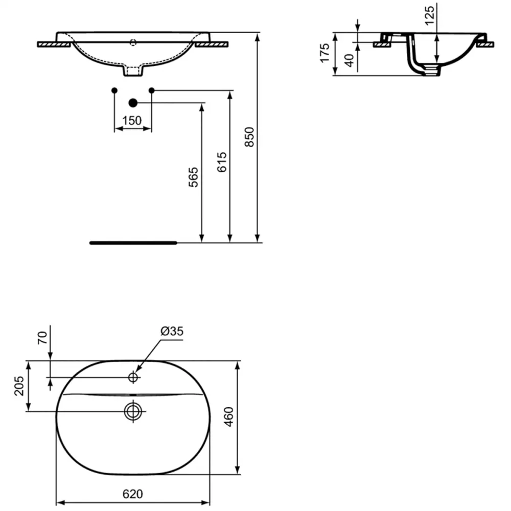 Фото 3 Раковина встраиваемая Ideal standard E504001 62см
