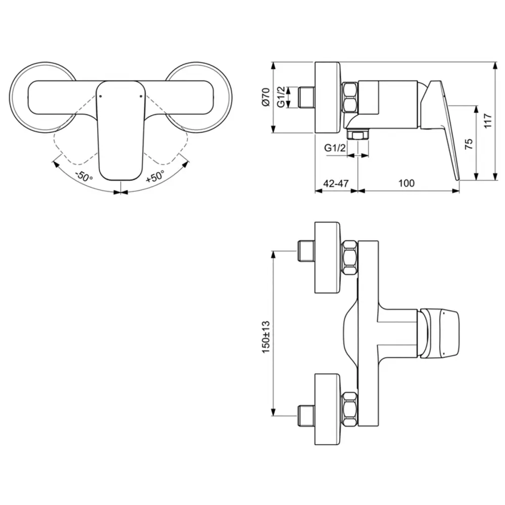 Фото 4 Смеситель для душа Ideal standard Ceraplan BD250AA однорычажный цвет хром Фото 4 Смеситель для душа Ideal standard Ceraplan BD250AA однорычажный цвет хром