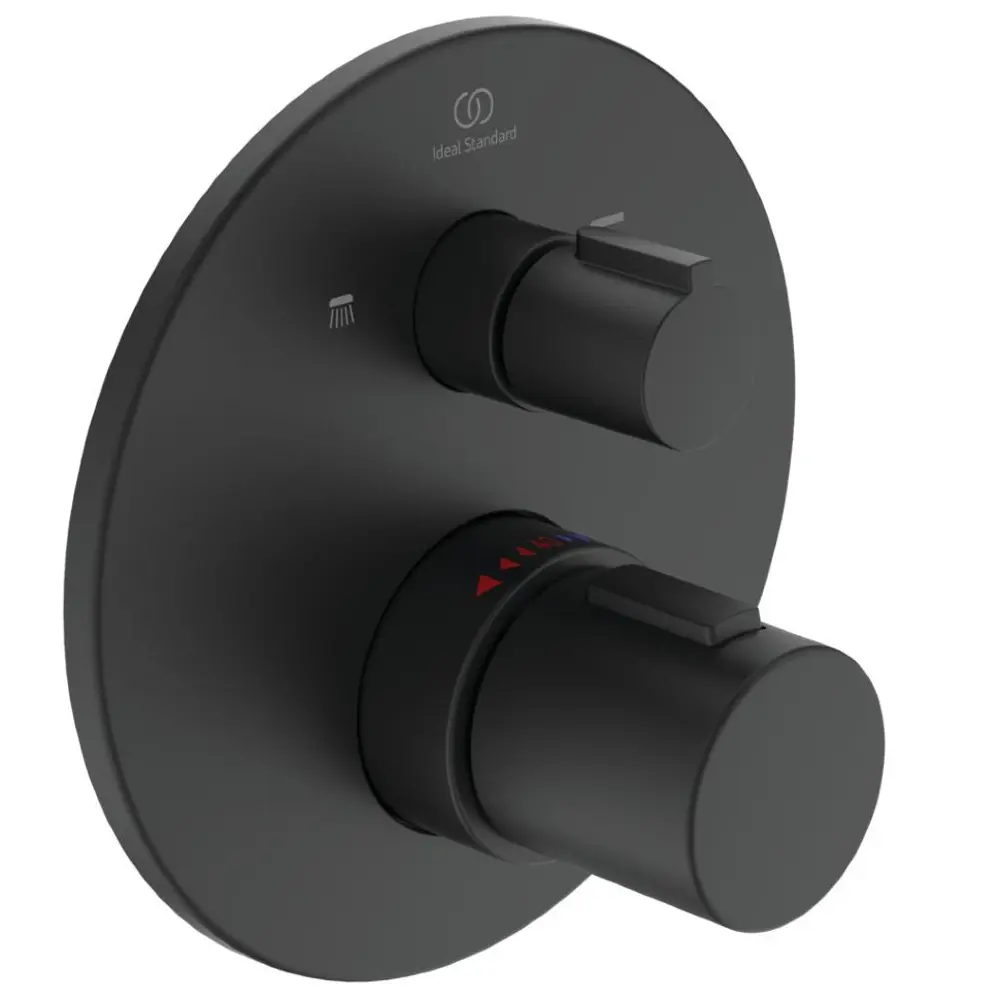 Фото Встраиваемый индивидуальный смеситель для ванны Ideal Standard Ceratherm Т100 A5814XG термостатический цвет черный Фото Встраиваемый индивидуальный смеситель для ванны Ideal Standard Ceratherm Т100 A5814XG термостатический цвет черный