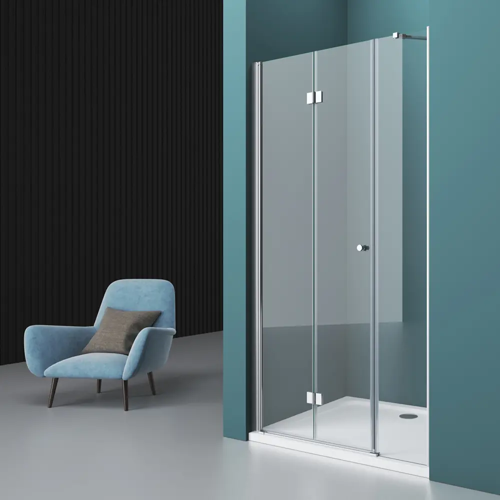 Фото 2 Душевая дверь Belbagno ALBANO-BS-13-30+80-C-Cr 110см эффект стекла прозрачный складной Фото 2 Душевая дверь Belbagno ALBANO-BS-13-30+80-C-Cr 110см эффект стекла прозрачный складной
