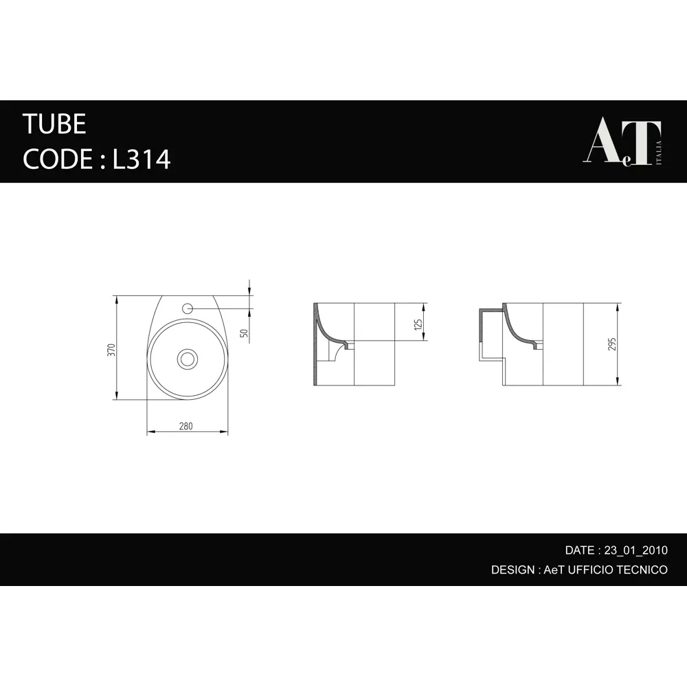Фото 2 Раковина мебельная Aet italia idea tube АеТ IDEA TUBE 28см цвет белый Фото 2 Раковина мебельная Aet italia idea tube АеТ IDEA TUBE 28см цвет белый