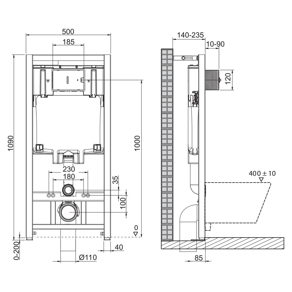Фото 4 Комплект инсталляция с унитазом Belbagno Senso R BB017CHR с клавишей смыва цвет белый Фото 4 Комплект инсталляция с унитазом Belbagno Senso R BB017CHR с клавишей смыва цвет белый