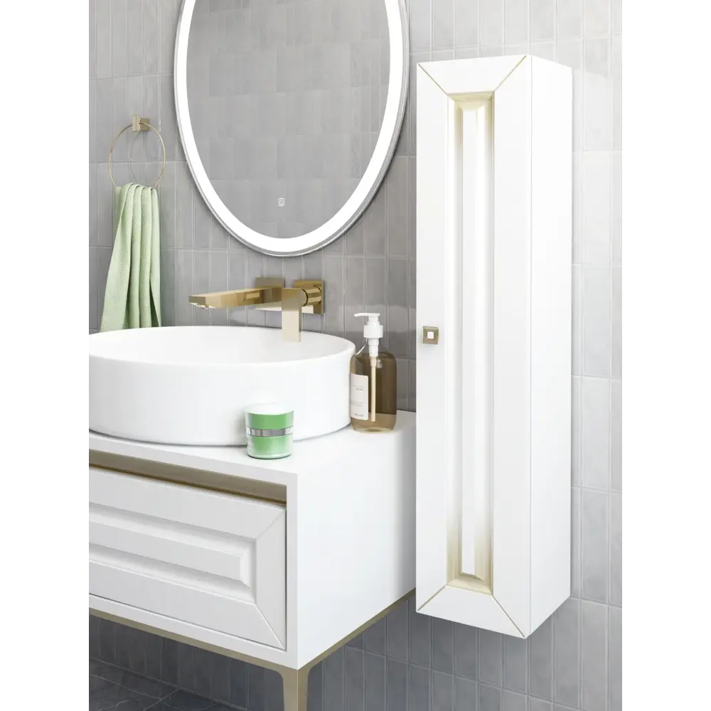Фото 3 Шкаф подвесной Regent style винтаж правый 20x91.4см цвет золото Фото 3 Шкаф подвесной Regent style винтаж правый 20x91.4см цвет золото
