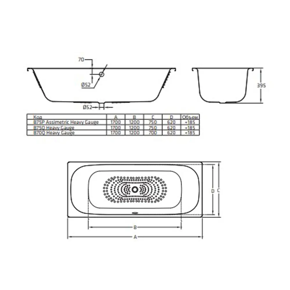 Фото 4 Прямоугольная ванна Sanitana BLB Universal Duo S302027AH000000_B75QAH001 сталь 170x75 см с шумоизоляцией Фото 4 Прямоугольная ванна Sanitana BLB Universal Duo S302027AH000000_B75QAH001 сталь 170x75 см с шумоизоляцией