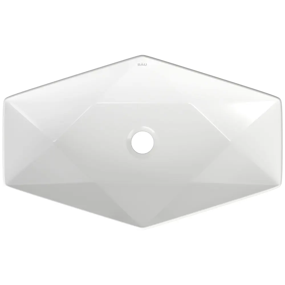 Фото 3 Раковина накладная на столешницу Bauedge Crystal 64x40 белая выпуск клик-клак белый Фото 3 Раковина накладная на столешницу Bauedge Crystal 64x40 белая выпуск клик-клак белый