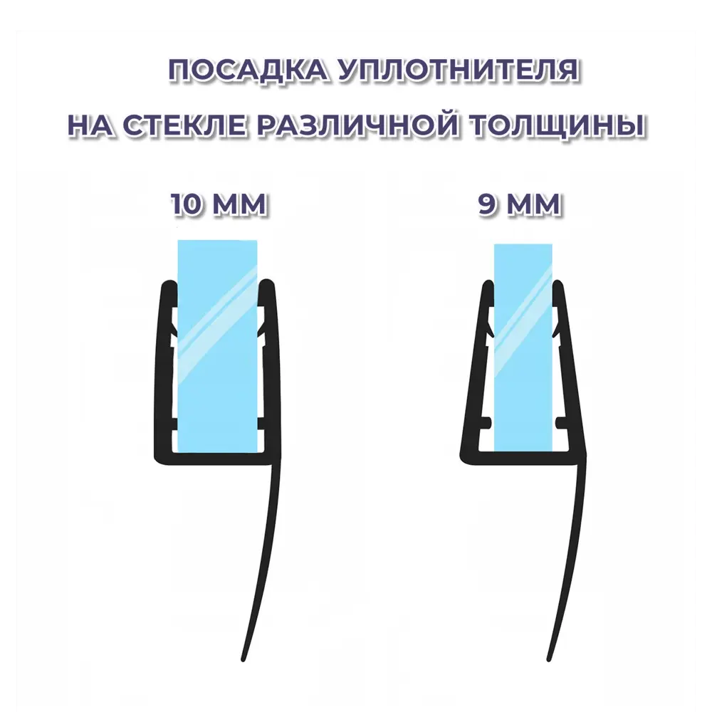 Фото 3 Уплотнитель для душевой кабины 10 мм Ч-образный U3153 длина 1.1 м лепесток 25 мм Фото 3 Уплотнитель для душевой кабины 10 мм Ч-образный U3153 длина 1.1 м лепесток 25 мм
