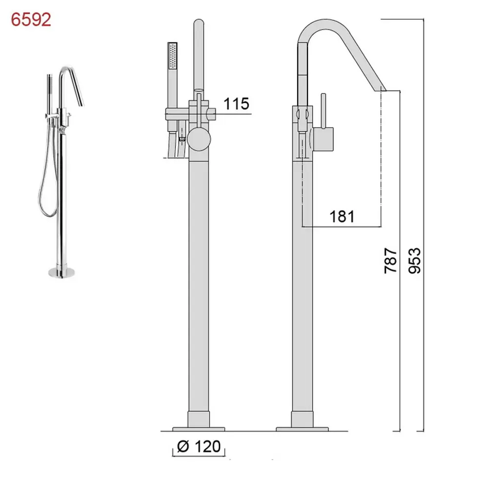 Фото 3 Смеситель для ванны Giulini rubinetteria s.r.l. F6592 напольный однорычажный с душевой лейкой цвет хром Фото 3 Смеситель для ванны Giulini rubinetteria s.r.l. F6592 напольный однорычажный с душевой лейкой цвет хром