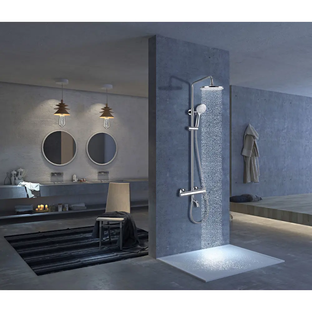 Фото 2 Душевая стойка SMART SANT смарт SM1209AA 2 режимная цвет хром