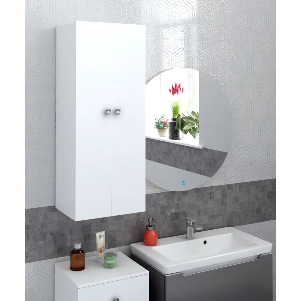 Фото 2 Шкаф подвесной Regent style 40x100см цвет белый Фото 2 Шкаф подвесной Regent style 40x100см цвет белый