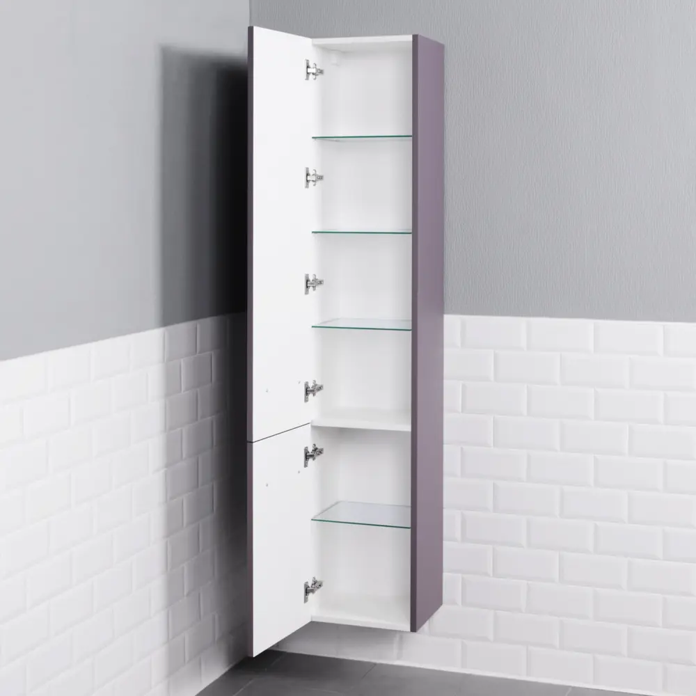 Фото 10 Пенал для ванной Итана Pino 4657792953425 подвесной 35см цвет блэкберри