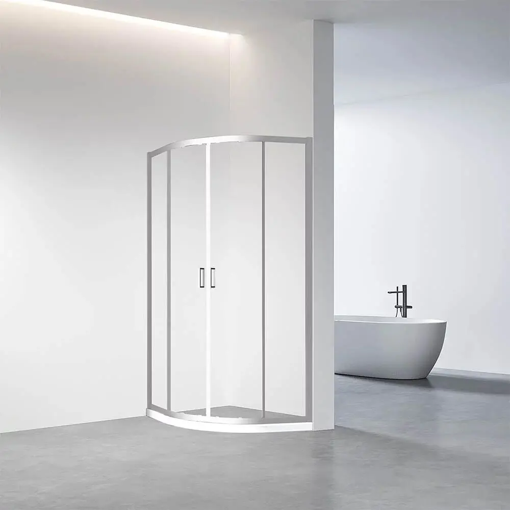 Фото Душевой уголок Veconi RV01-100-01-C7 прямоугольник 100x100см хромированный профиль эффект стекла прозрачный