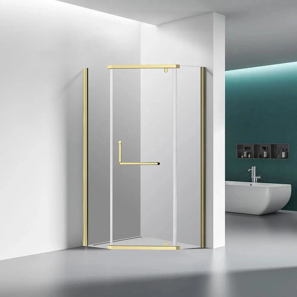 Фото Душевой уголок Veconi RV36G-90-01-C5 прямоугольник 90x90см хромированный профиль эффект стекла прозрачный Фото Душевой уголок Veconi RV36G-90-01-C5 прямоугольник 90x90см хромированный профиль эффект стекла прозрачный