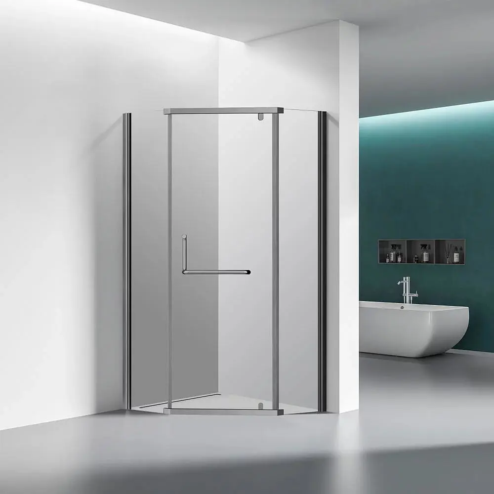 Фото Душевой уголок Veconi RV36GR-80-01-C5 прямоугольник 80x80см хромированный профиль эффект стекла прозрачный Фото Душевой уголок Veconi RV36GR-80-01-C5 прямоугольник 80x80см хромированный профиль эффект стекла прозрачный