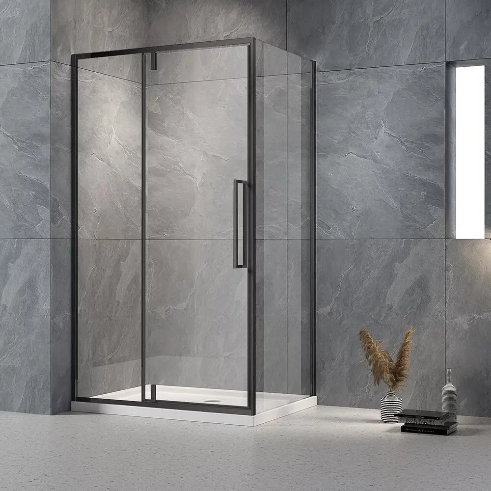 Фото Душевой уголок Veconi RV034B-12090-01-C7 прямоугольник 120x90см черный профиль эффект стекла прозрачный Фото Душевой уголок Veconi RV034B-12090-01-C7 прямоугольник 120x90см черный профиль эффект стекла прозрачный