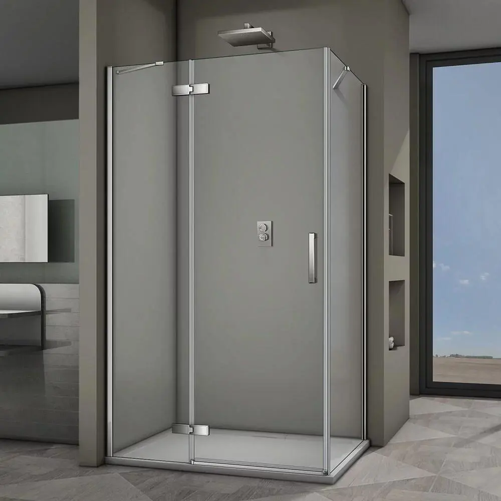 Фото Душевой уголок Veconi RV064-12090PR-01-19C3 прямоугольник 120x90см хромированный профиль эффект стекла прозрачный