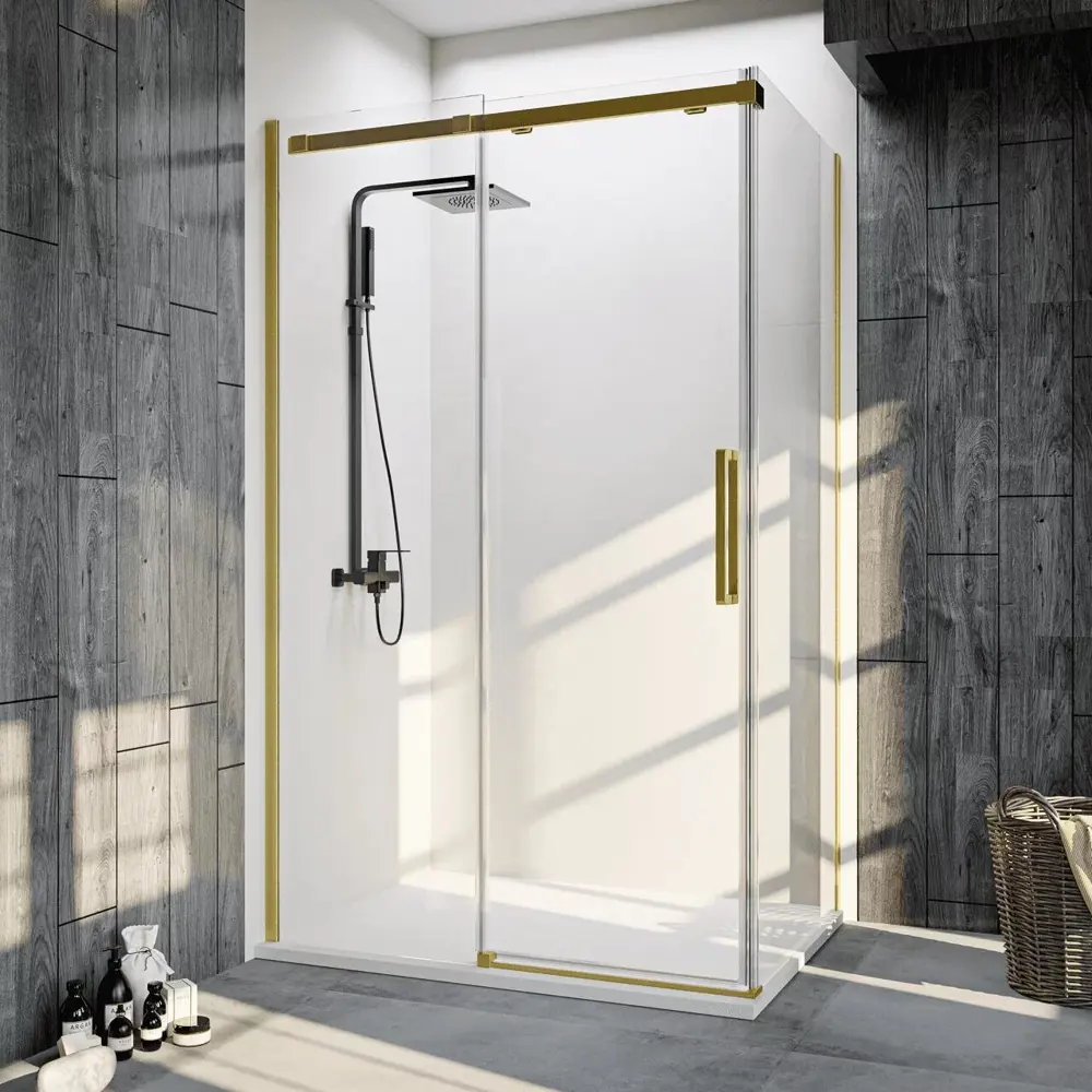 Фото Душевой уголок Veconi RV070G-12090-01-C4 прямоугольник 120x90см хромированный профиль эффект стекла прозрачный