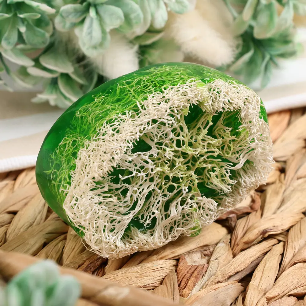 Фото 2 Мыло-скраб с люффой Зеленое яблоко 100 гр Добропаровъ зеленый Фото 2 Мыло-скраб с люффой Зеленое яблоко 100 гр Добропаровъ зеленый