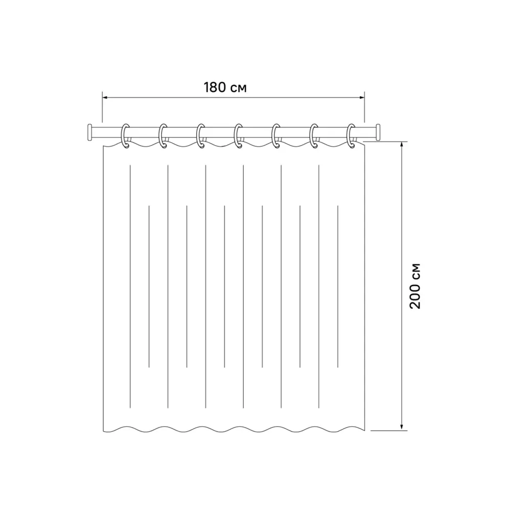 Фото 2 Шторка для ванной комнаты Iddis P02PE18i11 200x180см цвет белый