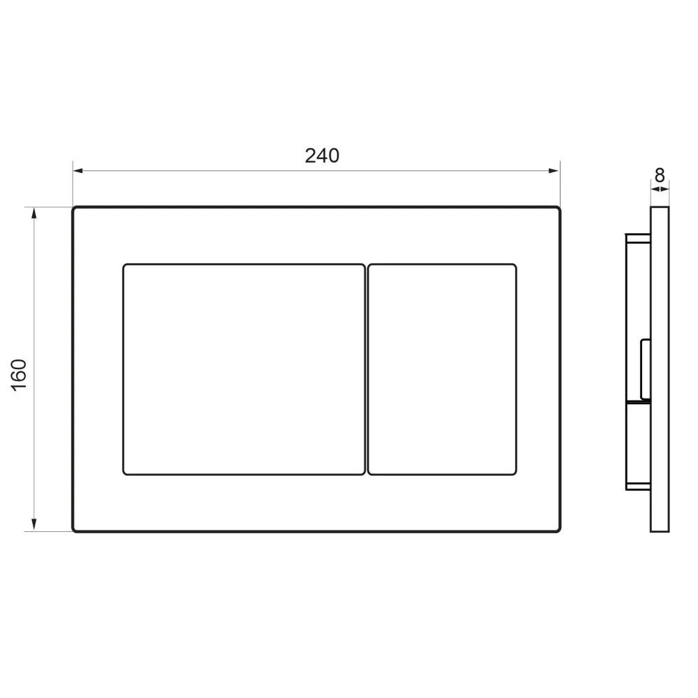 Фото 2 Панель смыва Bauedge Stil Q00002 цвет серый серебристый Фото 2 Панель смыва Bauedge Stil Q00002 цвет серый серебристый