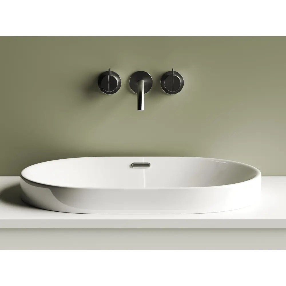 Фото 2 Встраиваемая раковина CERAMICANOVA Element CN5020 60x40 овальная с переливом Фото 2 Встраиваемая раковина CERAMICANOVA Element CN5020 60x40 овальная с переливом