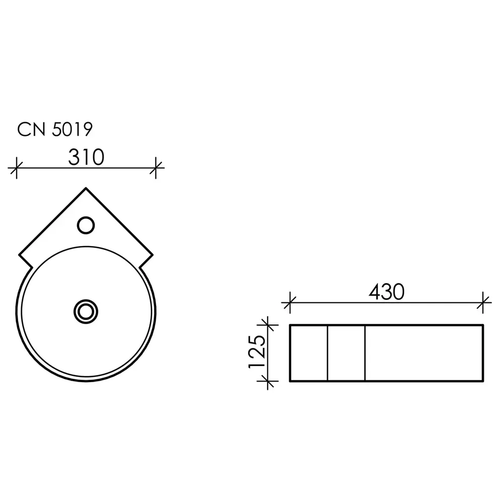 Фото 5 Подвесная раковина CERAMICANOVA Element CN5019 31x41 угловая с переливом Фото 5 Подвесная раковина CERAMICANOVA Element CN5019 31x41 угловая с переливом