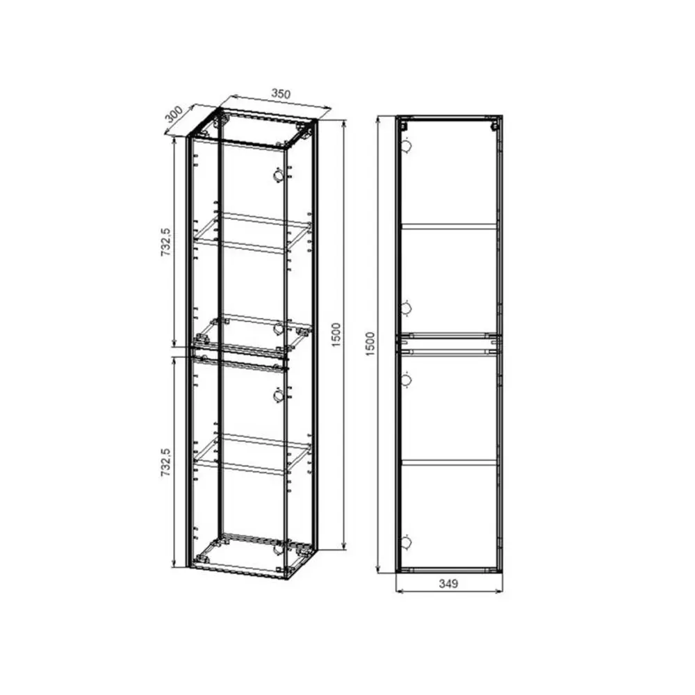 Фото 4 Шкаф для ванной комнаты Vincea VSC-2CL150RO подвесной 35x150см цвет темно-коричневый Фото 4 Шкаф для ванной комнаты Vincea VSC-2CL150RO подвесной 35x150см цвет темно-коричневый
