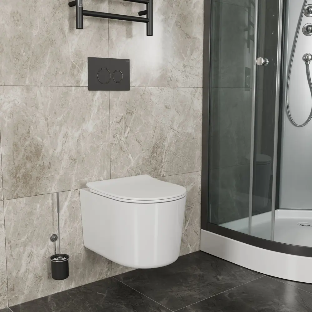 Фото 6 Комплект инсталляция с унитазом Bauedge 4501-7310-NM0003-PRO цвет белый