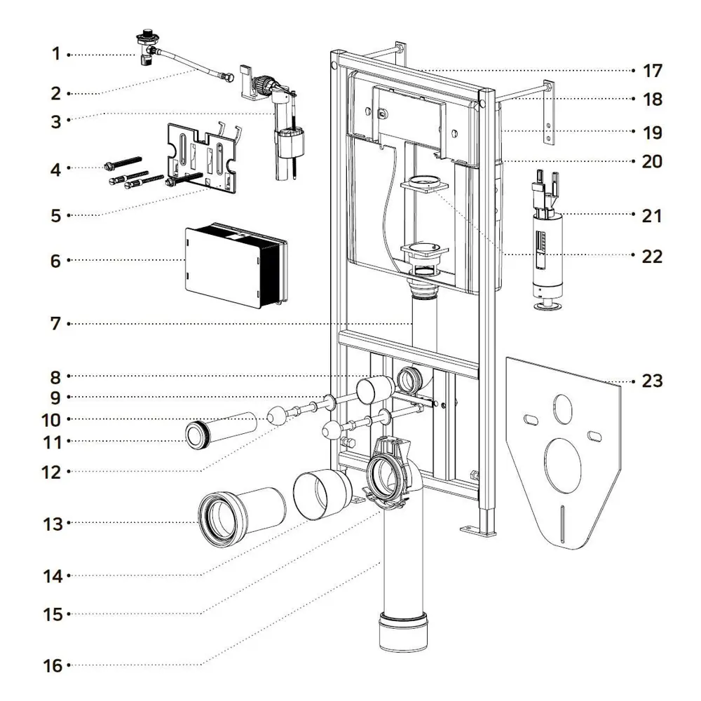 Фото 7 Комплект инсталляция с унитазом Bauedge 4501-7313-BK0001-HQ2 цвет белый