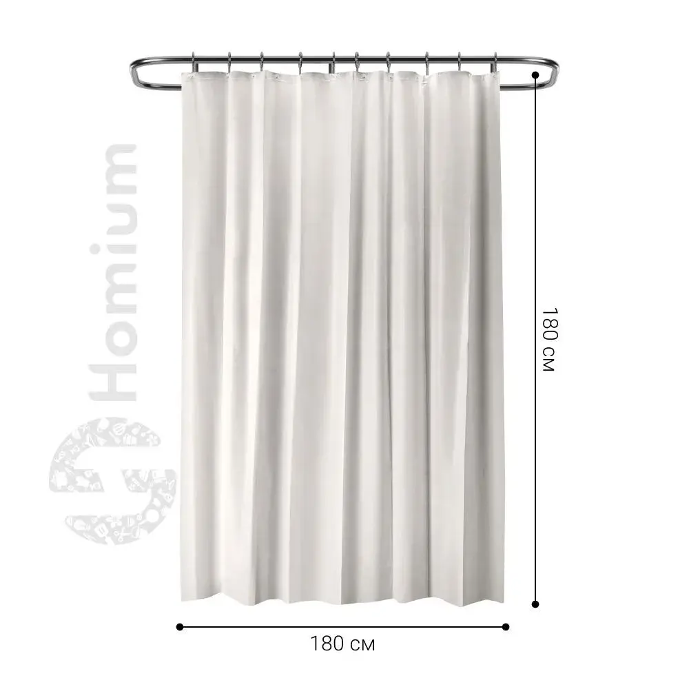 Фото 4 Шторка для ванной комнаты Homium bath02white 180x180см цвет белый Фото 4 Шторка для ванной комнаты Homium bath02white 180x180см цвет белый