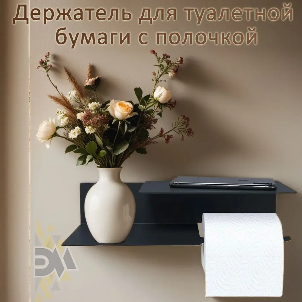 Фото Держатель для туалетной бумаги и освежителя Элимет Labro цвет черный Фото Держатель для туалетной бумаги и освежителя Элимет Labro цвет черный