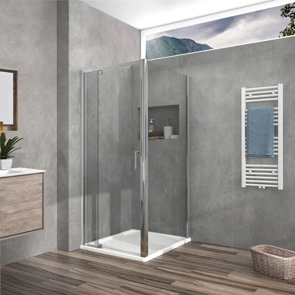 Фото Душевой уголок Vincea VSR-1I901080CL прямоугольник 100x80см хромированный профиль эффект стекла прозрачный