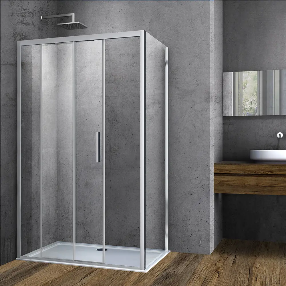 Фото Душевой уголок Vincea VSR-3SO9013CL прямоугольник 130x90см хромированный профиль эффект стекла прозрачный