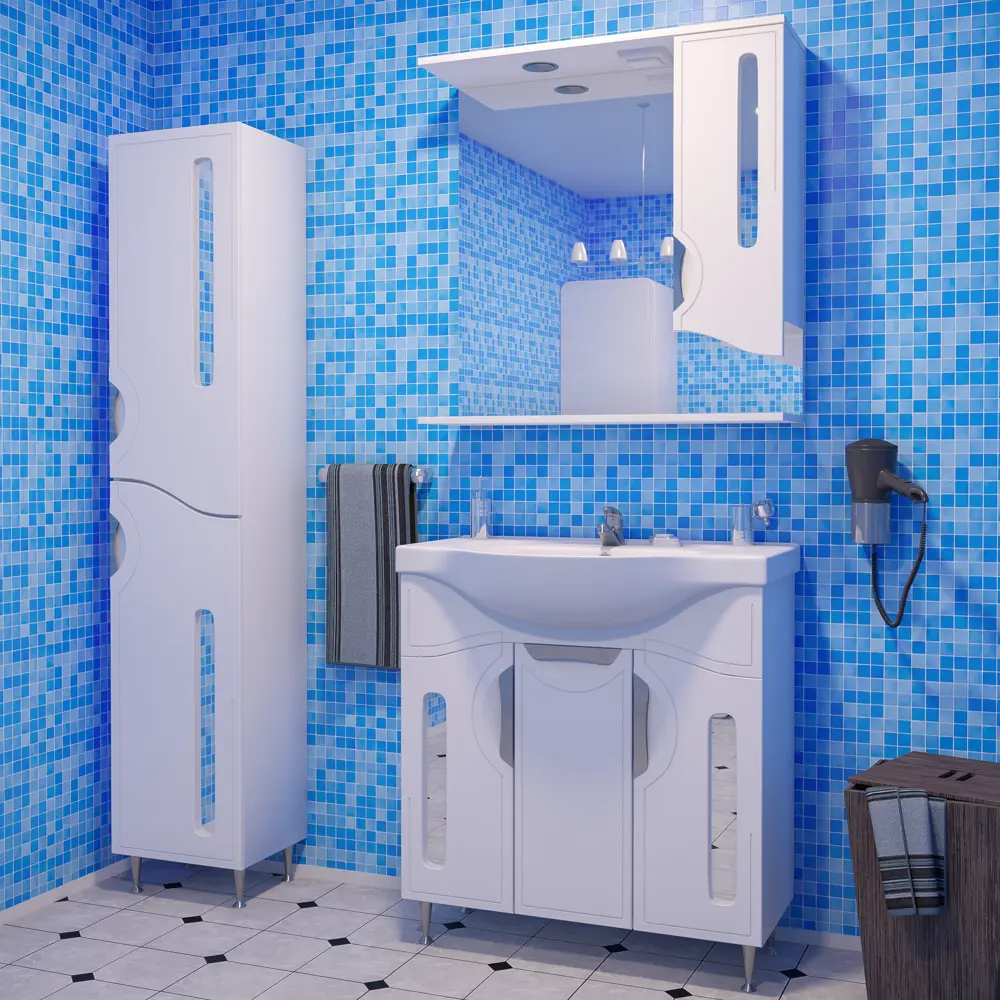 Фото 2 Тумба под раковину напольная Stella polar SP-00000202 77см цвет белый