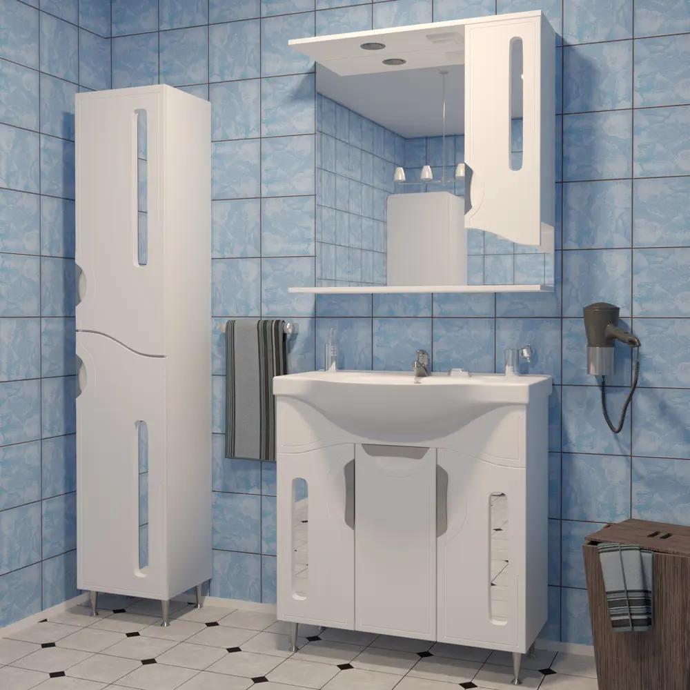 Фото 5 Тумба под раковину напольная Stella polar SP-00000202 77см цвет белый