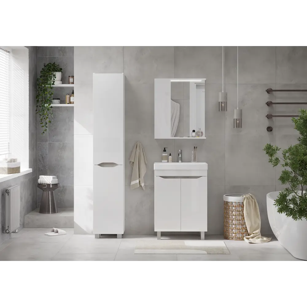 Фото 4 Тумба под раковину Volna Lake tnLAKE70.2D-01 напольная 69.50см цвет белый Фото 4 Тумба под раковину Volna Lake tnLAKE70.2D-01 напольная 69.50см цвет белый