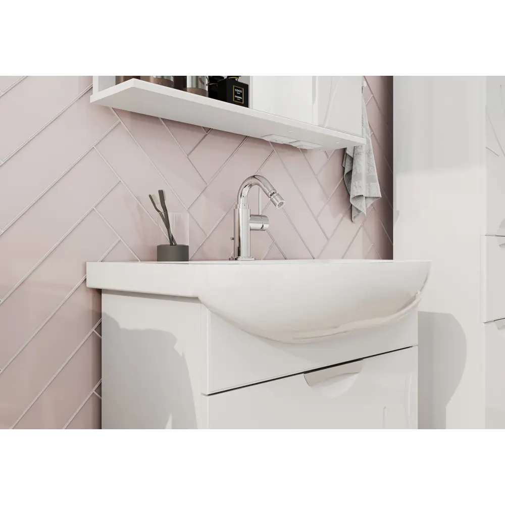 Фото 6 Тумба под раковину Volna Adel tnADEL70.2Y-01 напольная 66см цвет белый Фото 6 Тумба под раковину Volna Adel tnADEL70.2Y-01 напольная 66см цвет белый