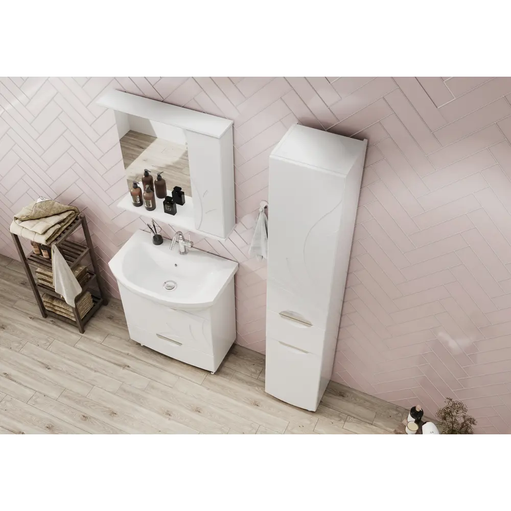 Фото 7 Тумба под раковину Volna Adel tnADEL70.2Y-01 напольная 66см цвет белый Фото 7 Тумба под раковину Volna Adel tnADEL70.2Y-01 напольная 66см цвет белый