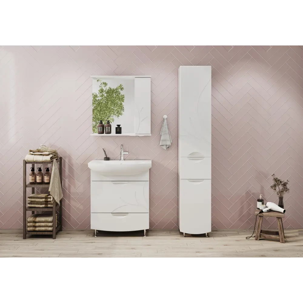 Фото 3 Тумба под раковину Volna Adel tnADEL70.2Y-01 напольная 66см цвет белый Фото 3 Тумба под раковину Volna Adel tnADEL70.2Y-01 напольная 66см цвет белый