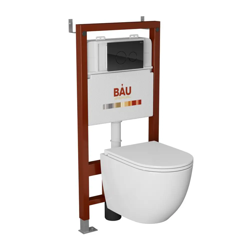 Фото Комплект инсталляция с унитазом Bauedge Q111300-BL0001-HQ2-Q00011 цвет белый Фото Комплект инсталляция с унитазом Bauedge Q111300-BL0001-HQ2-Q00011 цвет белый