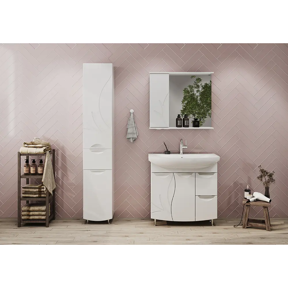 Фото 3 Шкаф для ванной комнаты Volna zsADEL80.L-01 с подсветкой 70x80см Фото 3 Шкаф для ванной комнаты Volna zsADEL80.L-01 с подсветкой 70x80см
