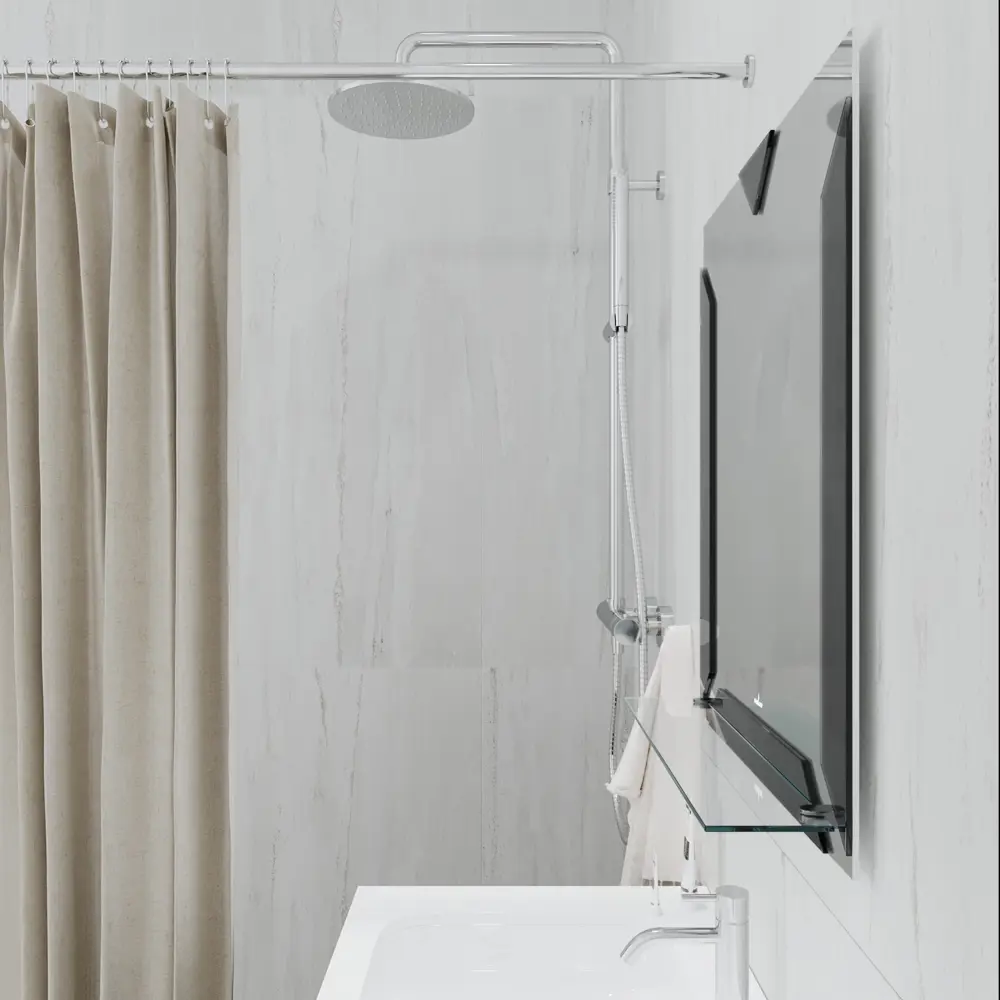 Фото 2 Зеркало Mixline Крит люкс 535x635мм полка фацет Фото 2 Зеркало Mixline Крит люкс 535x635мм полка фацет