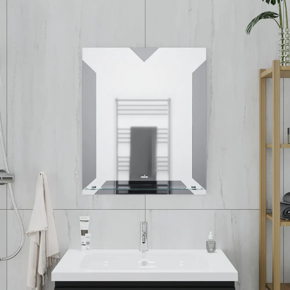 Фото Зеркало Mixline Крит люкс 535x635мм полка фацет Фото Зеркало Mixline Крит люкс 535x635мм полка фацет