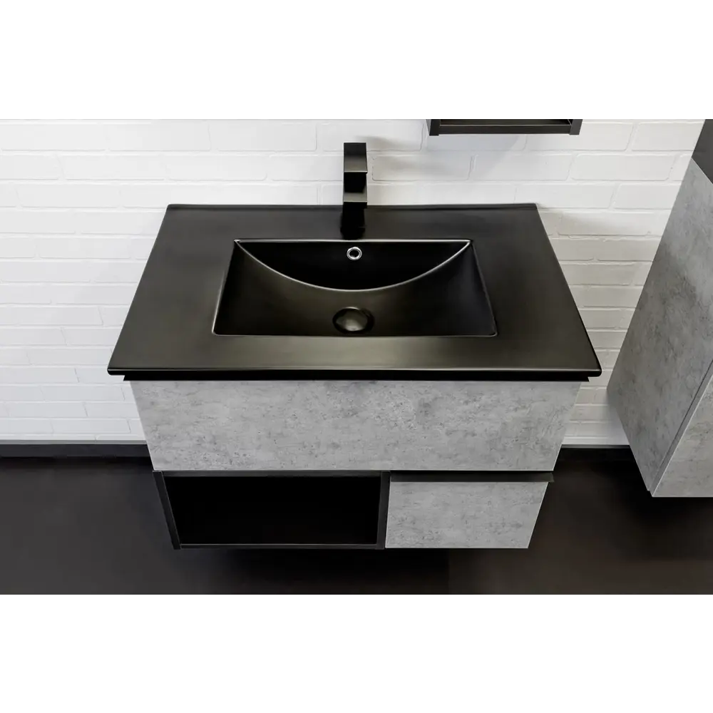 Фото 5 Тумба под раковину подвесная Comforty Франкфурт 00-00011082 75см с раковиной цвет бетон светлый Фото 5 Тумба под раковину подвесная Comforty Франкфурт 00-00011082 75см с раковиной цвет бетон светлый