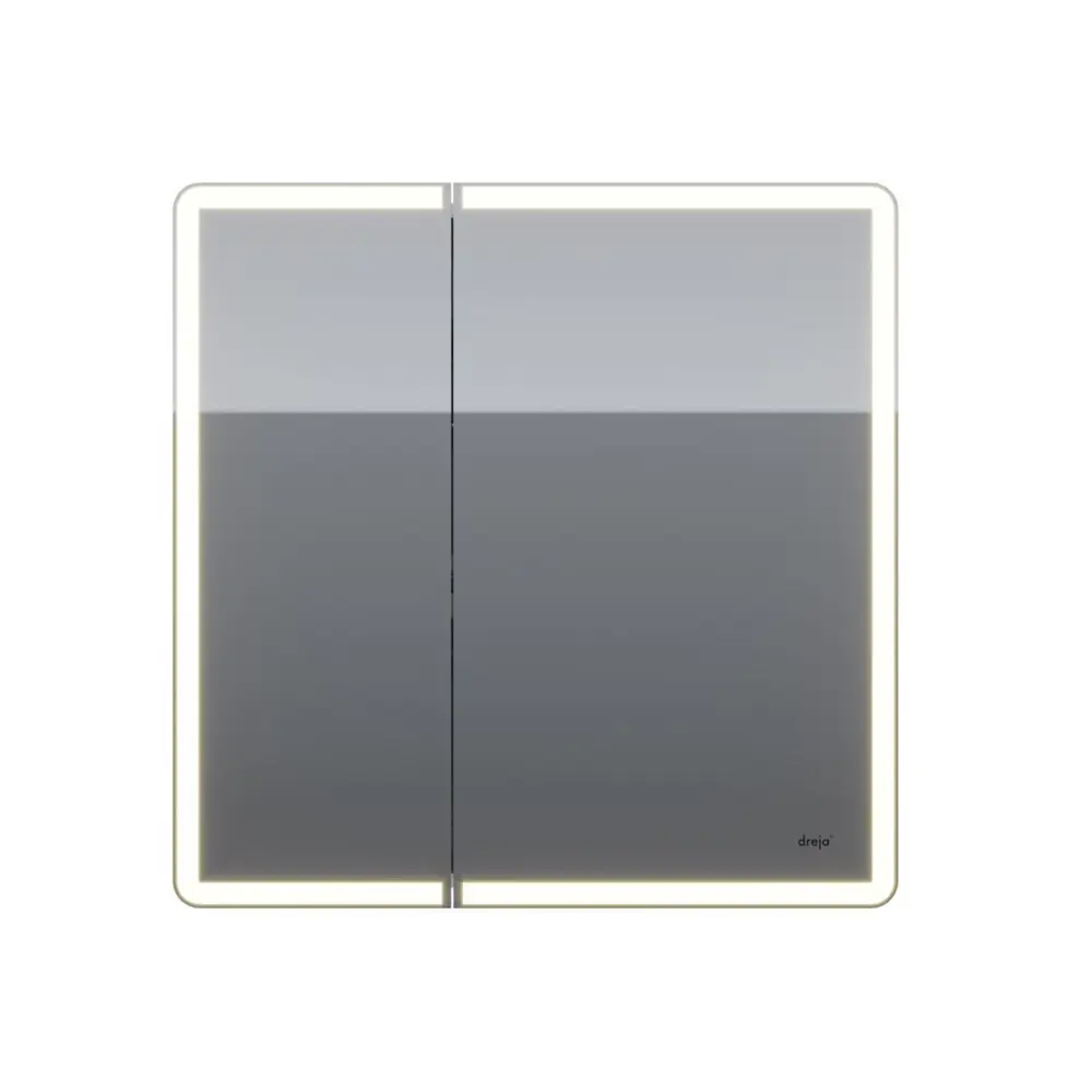 Фото 2 Зеркальный шкаф для ванной Dreja Point 99.9034 подвесной LED-подсветка 80x80см цвет белый Фото 2 Зеркальный шкаф для ванной Dreja Point 99.9034 подвесной LED-подсветка 80x80см цвет белый