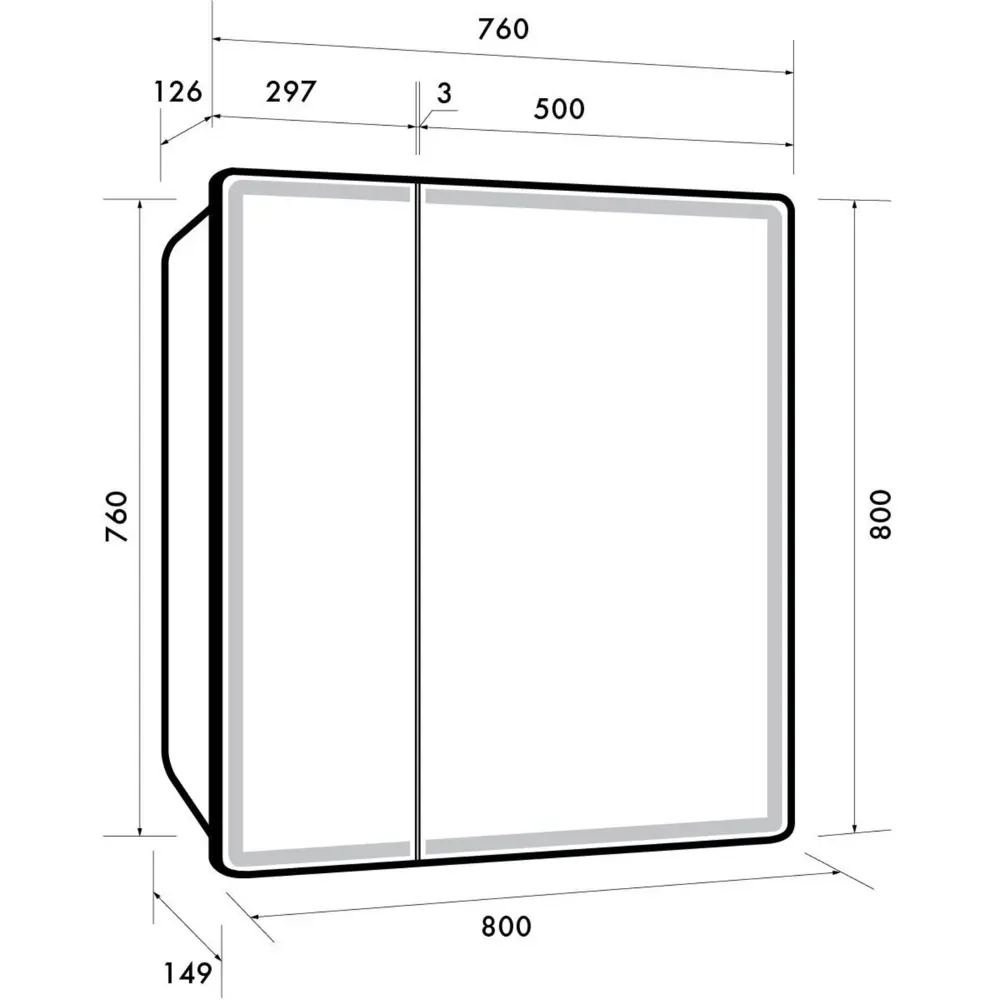 Фото 7 Зеркальный шкаф для ванной Dreja Point 99.9034 подвесной LED-подсветка 80x80см цвет белый Фото 7 Зеркальный шкаф для ванной Dreja Point 99.9034 подвесной LED-подсветка 80x80см цвет белый