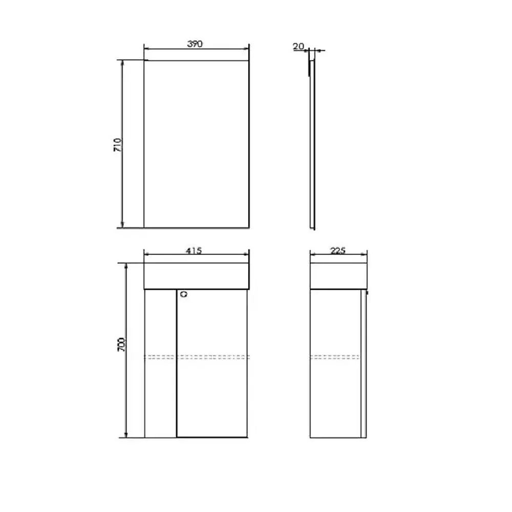 Фото 3 Зеркальный шкаф для ванной Comforty Асти-40 подвесной 39x71см цвет бетон светлый