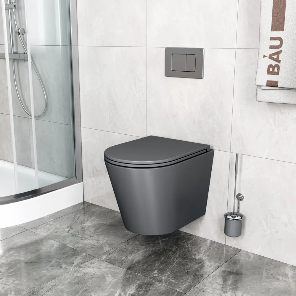 Фото 8 Комплект инсталляция с унитазом Bauedge Aquanika 10.702.450.00.00-Q00003-BK0002DG цвет серый Фото 8 Комплект инсталляция с унитазом Bauedge Aquanika 10.702.450.00.00-Q00003-BK0002DG цвет серый