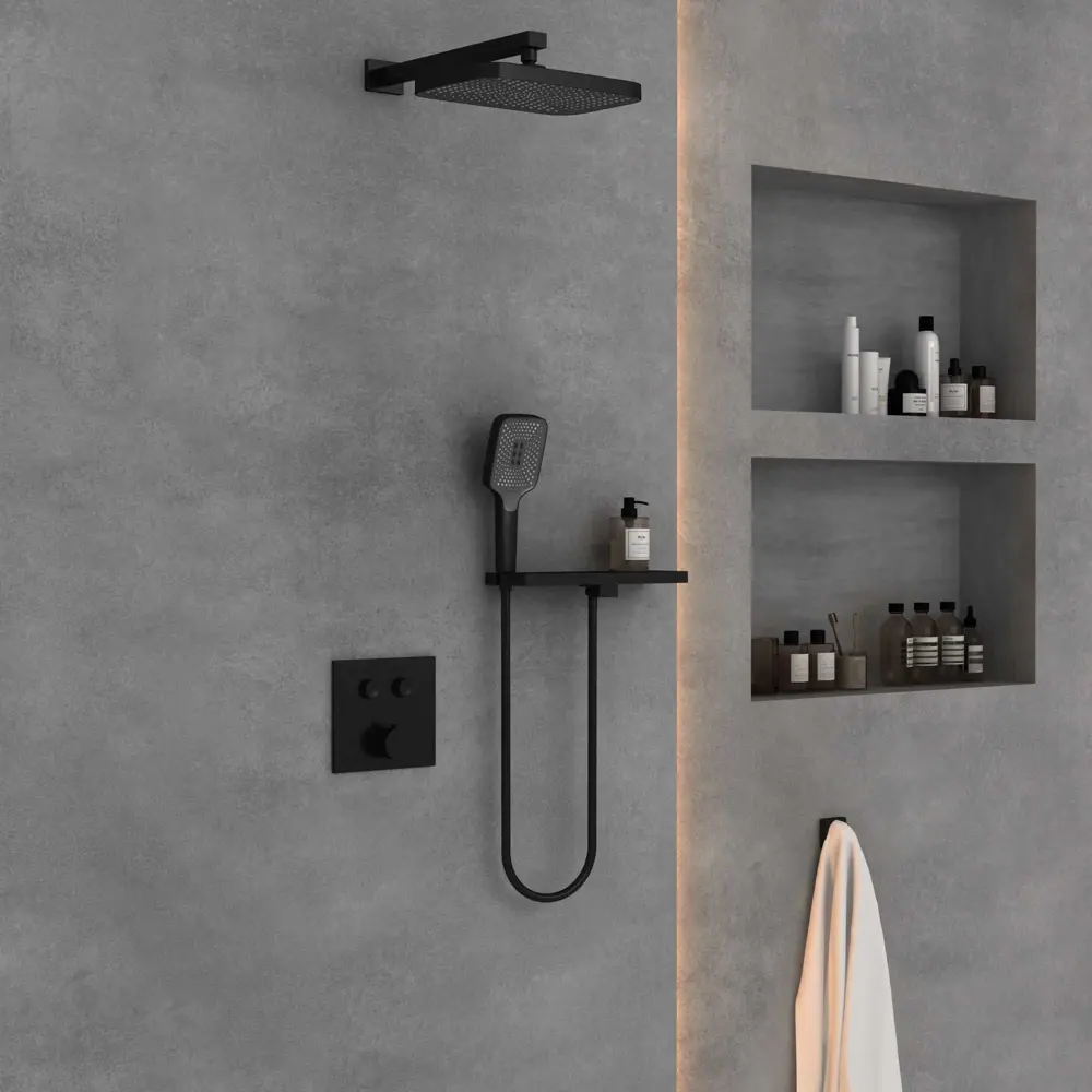 Фото Душевая система Vincea Vs vsfw-4211rmb 3 режимная цвет черный матовый Фото Душевая система Vincea Vs vsfw-4211rmb 3 режимная цвет черный матовый